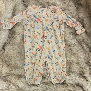 Angel Dear Bird Print Bamboo Romper